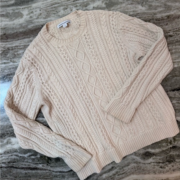 Cable Knit Cream Sweater Women’s Size XL - Picture 1 of 3
